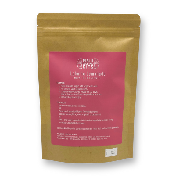 Maui Cocktail Infusion Kits: Lahaina Lemonade