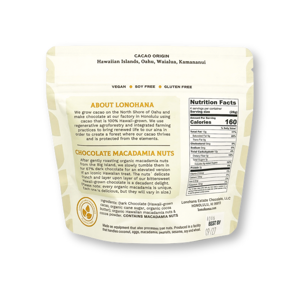Lonohana Dark Chocolate Covered Macadamia Nut Pouches